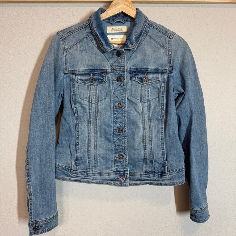 Women's Street One Denim Story Denim Blue‎ Jean Jacket Size 38 Euro US Medium